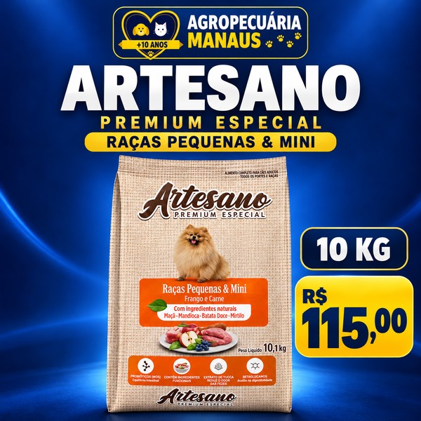 Ração Artesano Premium Especial Raças Pequenas & Mini 10 kg